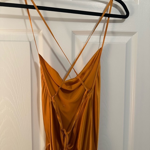 AMANDA UPRICHARD 🎃Orange Silk Violetta Dress NWOT Small - Picture 7 of 10
